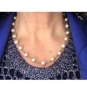 Vintage SARAH COV Faux Pearls & GoldTone Necklace